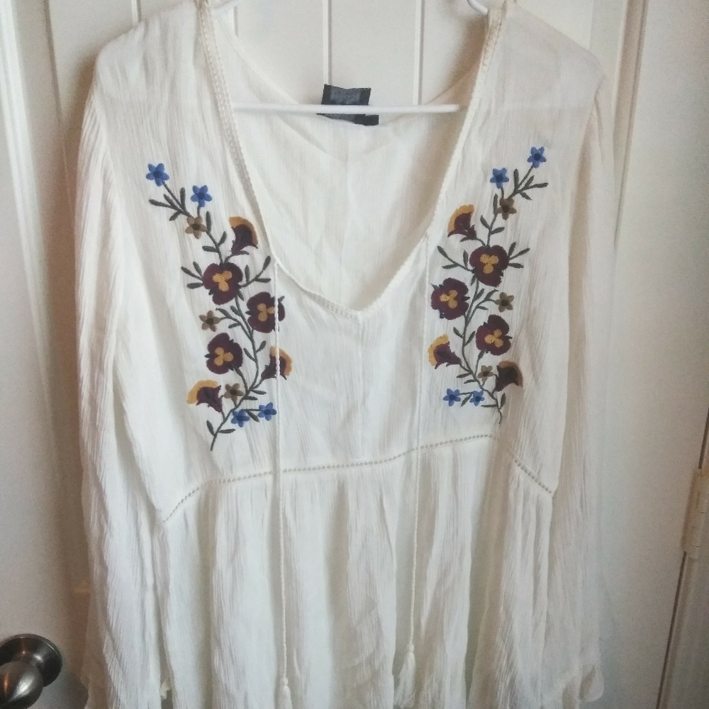 Cotton Flare Bottom Blouse